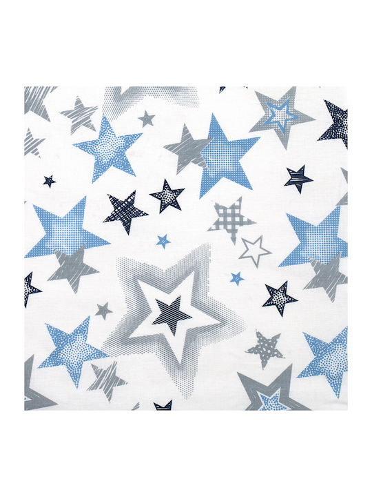 Dimcol Star 123 Musselin-Swaddle-Tuch in Blau Farbe 80x80cm. 1Stück