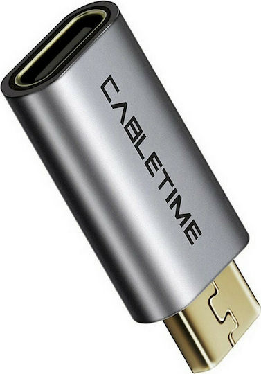 Cabletime C160 Μετατροπέας micro USB male σε USB-C female Γκρι 1τμχ