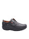 Boxer 15343 Men's Leather Boat Shoes Black