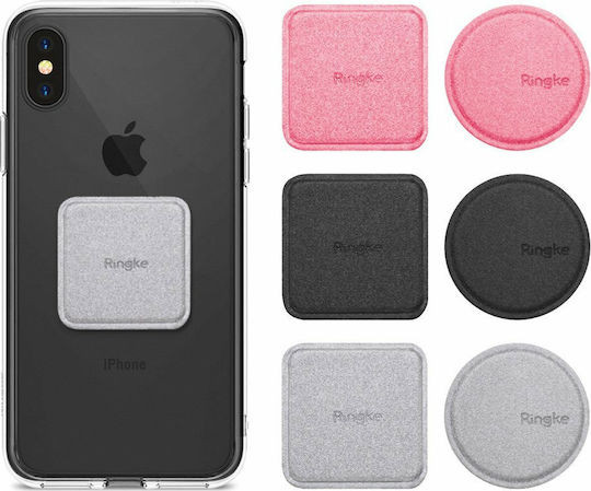 Ringke Leather Covered Self-Adhesive Metal Plate Поставка за Мобилен Телефон за Кола с магнит MagSafe Черна