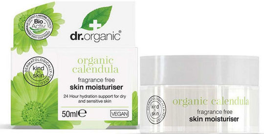 Dr.Organic Organic Calendula Skin Moisturiser 24h Cream Face Day with Aloe Vera 50ml