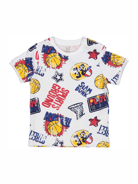 Kinder-T-Shirt Weiß Slam Dunk
