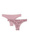 Minerva Fimelle Damen Zeichenfolge 2Pack Rosa