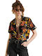 Superdry Resort Women's Floral Short Sleeve Shirt Black