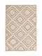 Inart Teppich Rechteckig Sommer aus Jute Beige - White