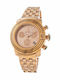 Glam Rock Women's Watch with Pink Gold Metal Bracelet