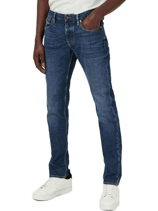 Emporio Armani Pantaloni de Bărbați din Jean Elastic în Croială Slim Albastru marin