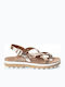 Fantasy Sandals Fay Leather Women's Flat Sandals Anatomic Moca Splash