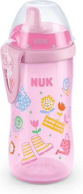 Nuk Kiddy Cup Flowers Cana de antrenament Plastic Pink Garden pentru 12m+m+ 300ml