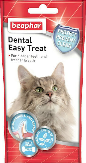 Beaphar Dental Easy Treat Cat Treats Dental Filled with Chlorophyll for Adult Cats 35gr