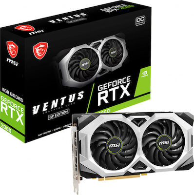 MSI GeForce RTX 2060 6GB GDDR6 Ventus GP OC Κάρτα Γραφικών