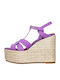Sante Women's Ankle Strap Platforms Purple