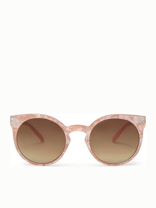 Charly Therapy Lady In Satin Women's Sunglasses with Pink Plastic Frame and Brown Lens LIS10