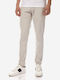 Pantaloni Chino Elastic cu Croială Slim Alb