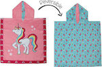 Flapjackkids Unicorn/Tropical Kinder Strandponcho Einhorn Mehrfarbig Doppelseitig 61 x 61cm.