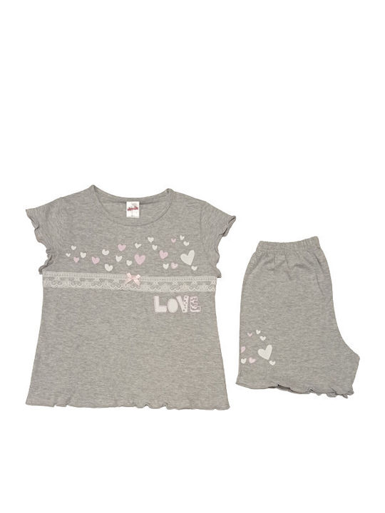 Minerva Set Top & Bottom Kids Summer Pyjamas Gray