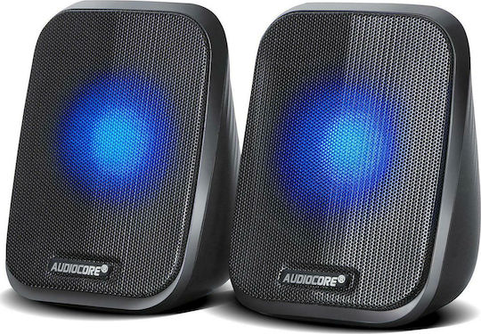 Audiocore AC835B Ηχεία Υπολογιστή 2.0 με Ισχύ 6W Μαύρα