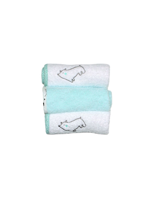 Baby Star Nordic Lavete de Umăr Verde 29x29εκ. 3buc