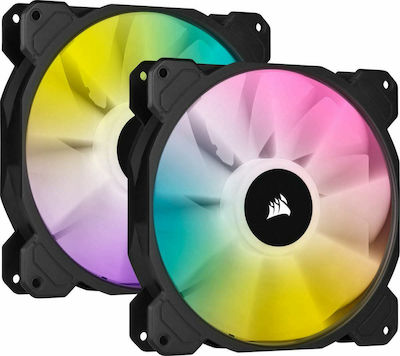 Corsair iCUE SP140 RGB Elite Performance Gehäuselüfter mit Verbindung 4-Pin PWM 2Stück Schwarz