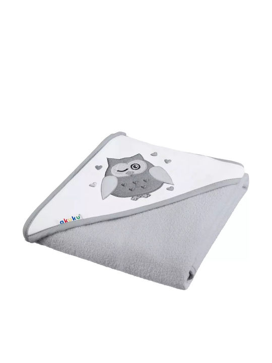 Akuku Baby Hooded Towel Gray 100x100cm