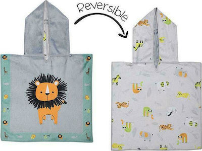 Flapjackkids Poncho de plajă pentru copii Albastru deschis Cu două fețe 38 x 38cm.