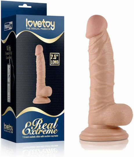 Lovetoy Ρεαλιστικό Dildo με Όρχεις και Βεντούζα Flesh 19cm