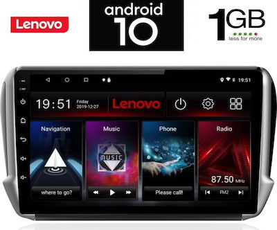 Lenovo Sistem Audio Auto pentru Peugeot 208 2012-2019 (Bluetooth/USB/AUX/WiFi/GPS/Partitură) cu Ecran Tactil 10.1"