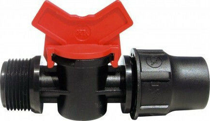 Palaplast 3166/0325 Connection Pipe Valve with Switch Lock Type and Male Thread 25x25.4x25mm