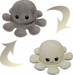 Plush Reversible Octopus Grey/Cream 12 cm.