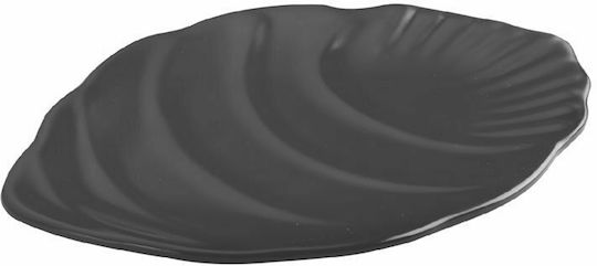 Servewell Blatt Set dekorative Platten Rund Kunststoff Schwarz 6Stück 30x30cm
