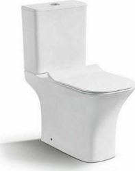 Gloria Savina Wandmontiert Porzellan Toiletten-Spülung Rechteckig Weiß