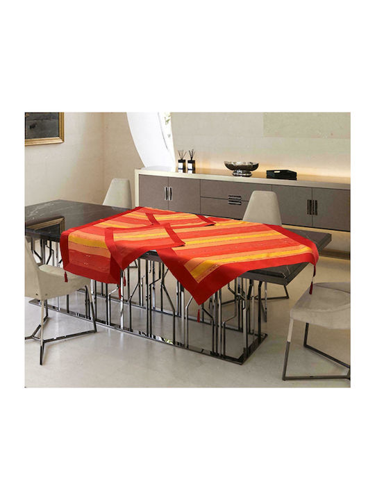 Linea Home Καρέ Τραπεζομάντηλο Σετ 4τμχ Seville Με Φάσα 85x85εκ.