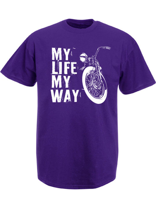 Bike my way t-shirt Purple