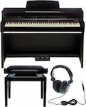 Thomann Ηλεκτρικό Όρθιο Πιάνο DP-51 Set με 88 Βαρυκεντρισμένα Πλήκτρα Ενσωματωμένα Ηχεία και Σύνδεση με Ακουστικά και Υπολογιστή Polished Black