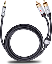Oehlbach 3.5mm Jack Cable 3.5mm Male - RCA Male Black 1.5m With Gold Plated Terminals D1C60002 Oehlbach 3.5mm Jack Cable 3.5mm Male - RCA Male Black 1.5m With Gold Plated Terminals D1C60002