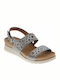 27003 Anatomic Women's Leather Ankle Strap Platforms Gray