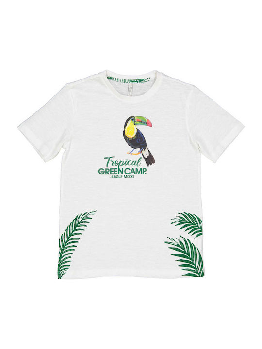Kinder-T-Shirt Weiß Tropical Green Camp