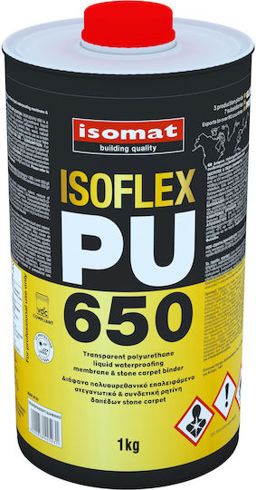 Isomat Isoflex PU 650 Ελαστομερές Επαλειφόμενο Στεγανωτικό Πολυουρεθάνης 1kg Λευκό