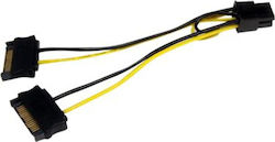 StarTech 6-Pin PCIe - 15-Pin Sata Cable 0.15m Πολύχρωμο S55056911