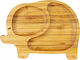 OLABamboo Baby Food Plate Elephant made of Bamboo Beige