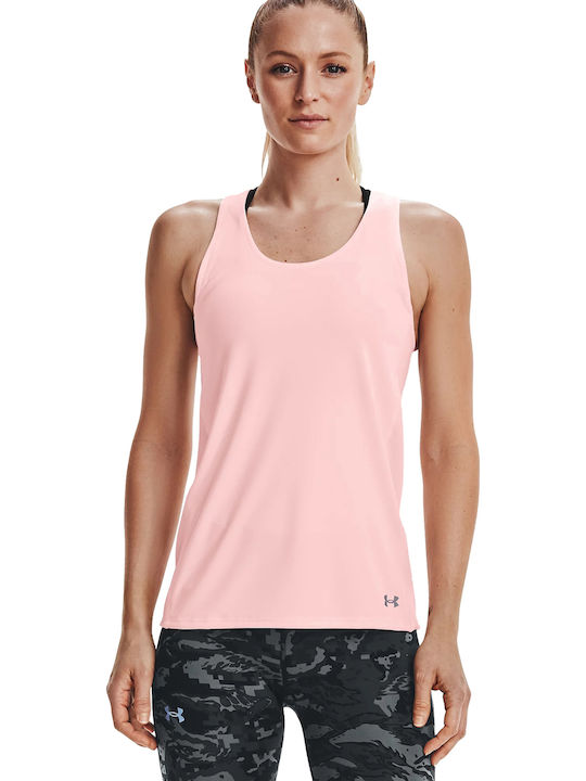 Under Armour Fly By Feminină Sportivă Bluză Fără mâneci Roz