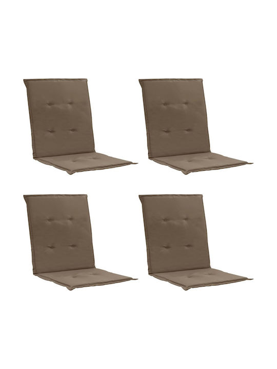 vidaXL Garden Chair Cushion with Back Brown 4pc...