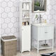 HomCom Στήλη Μπάνιου Δαπέδου Μ34xΒ20xΥ165cm Λευκή