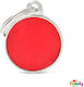 My Family Hundemarke Rundschreiben mit Licht Rot Metall