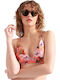 Triangle Bikini Top with Adjustable Straps Multicolour Floral