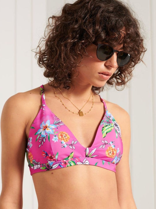 Superdry Surf Bikini Τριγωνάκι Floral Φούξια