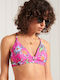 Triangle Bikini Top with Adjustable Straps Fuchsia Floral