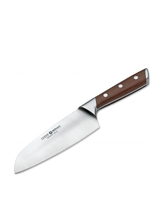 Boker Forge Wood Santoku Knife of Stainless Steel 16cm 03BO512