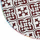 Summertiempo Pestemal S2 Beach Towel Round Cotton Burgundy with Fringes Diameter 160cm.