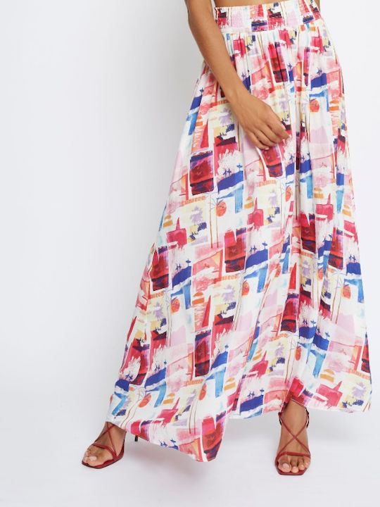 High-waisted Midi Skirt Pink
